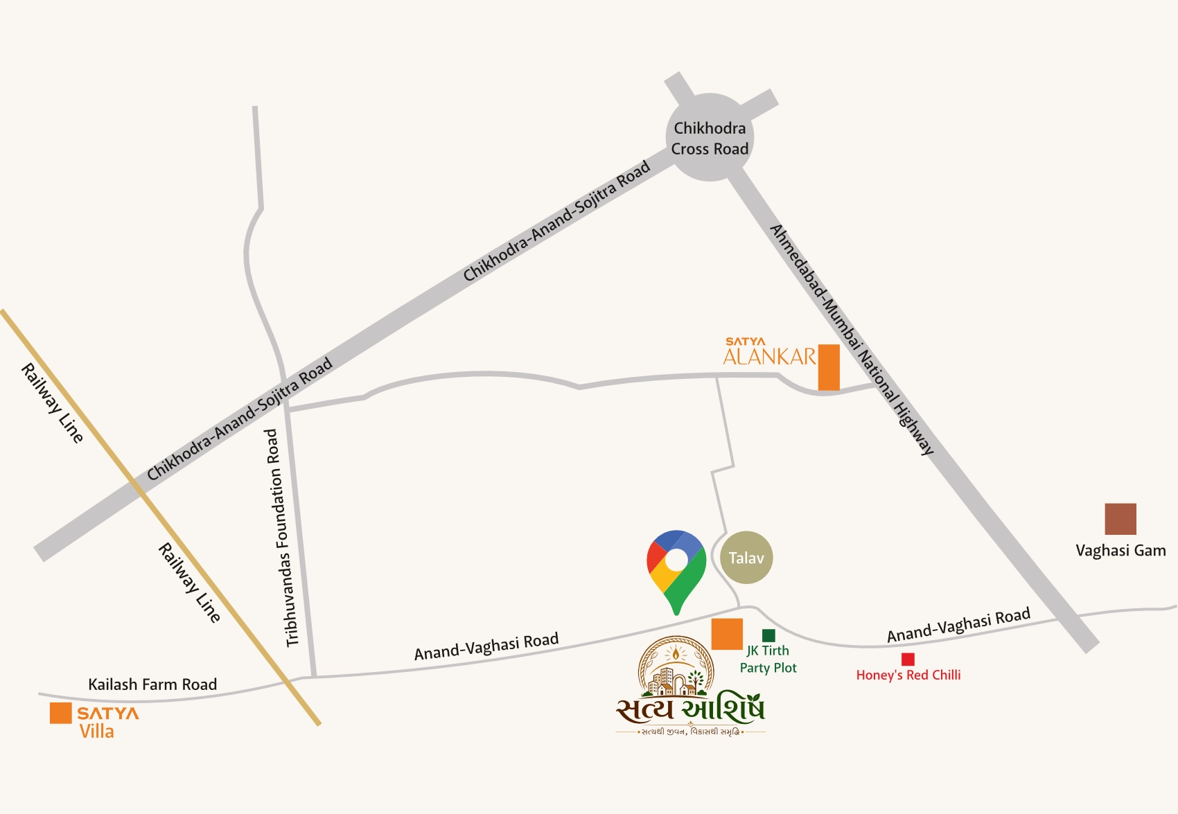 Satya Aashish - Location Map