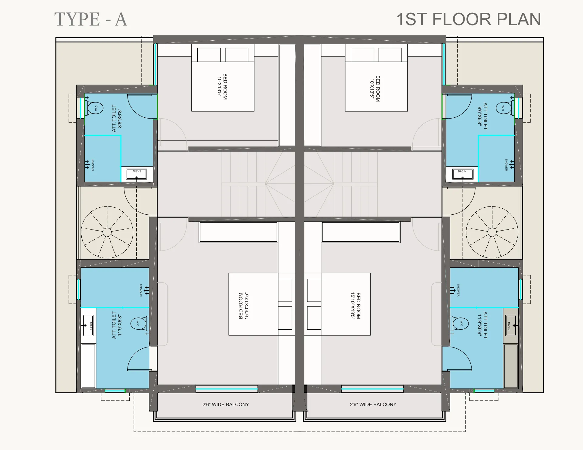 Type - A 1st Floor Plan