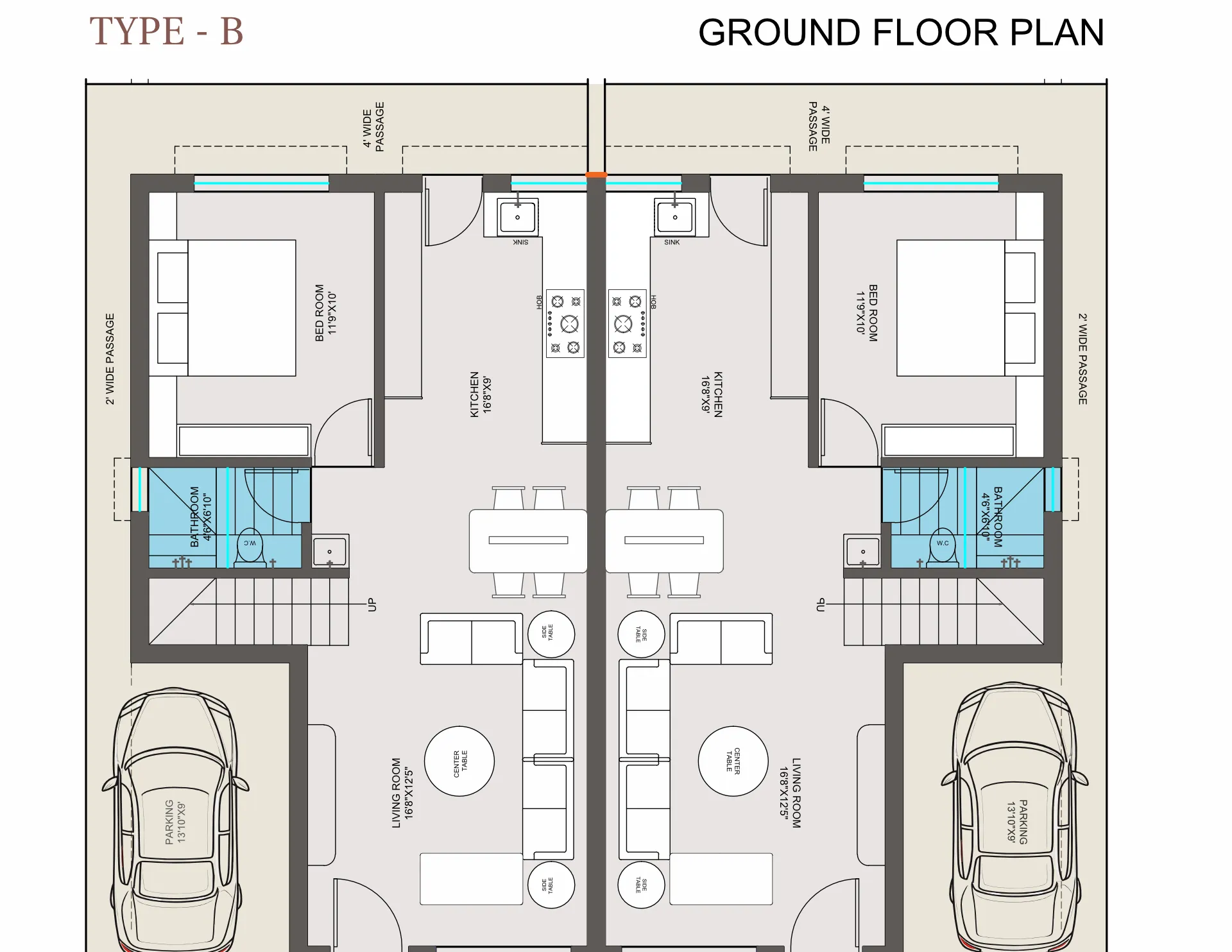 Type - B Ground Floor Plan